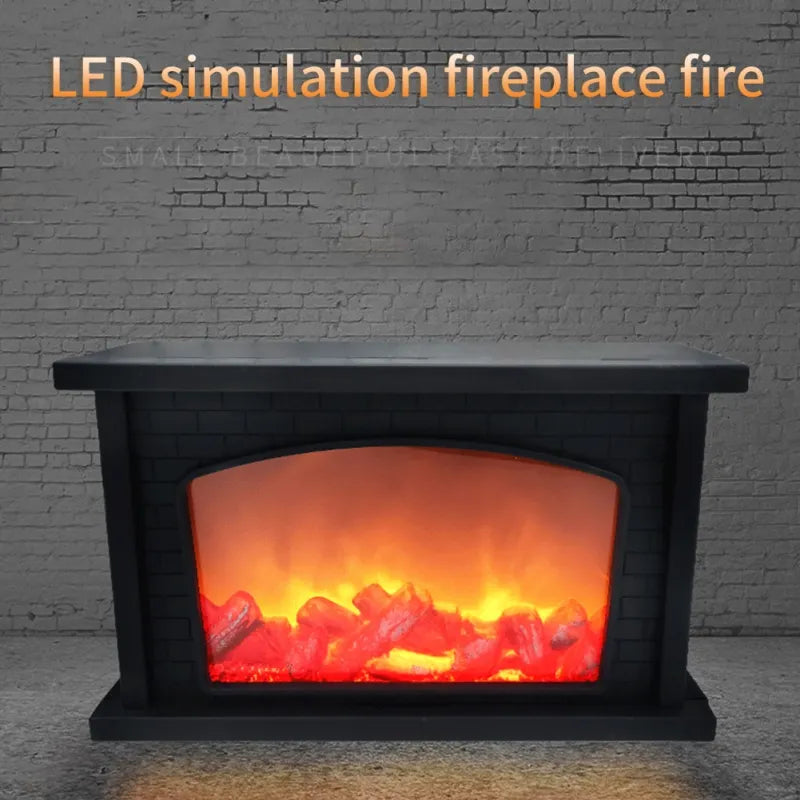 LED simulation fireplace light with glowing embers for cozy ambiance and relaxing atmosphere.