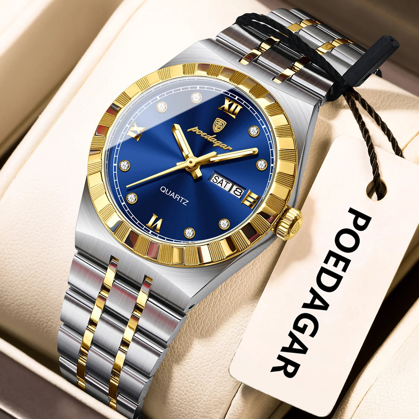POEDAGAR Luxury Original Ladies Watch Luminous Waterproof Week Date Woman Wristwatch Stainless Steel Women Quartz Watches Female My Store