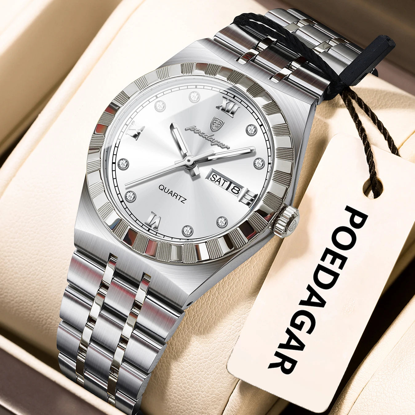 POEDAGAR Luxury Original Ladies Watch Luminous Waterproof Week Date Woman Wristwatch Stainless Steel Women Quartz Watches Female My Store