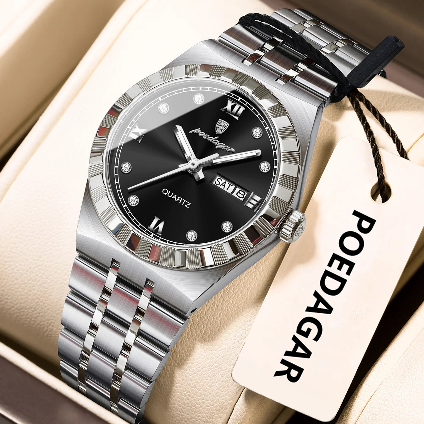 POEDAGAR Luxury Original Ladies Watch Luminous Waterproof Week Date Woman Wristwatch Stainless Steel Women Quartz Watches Female My Store