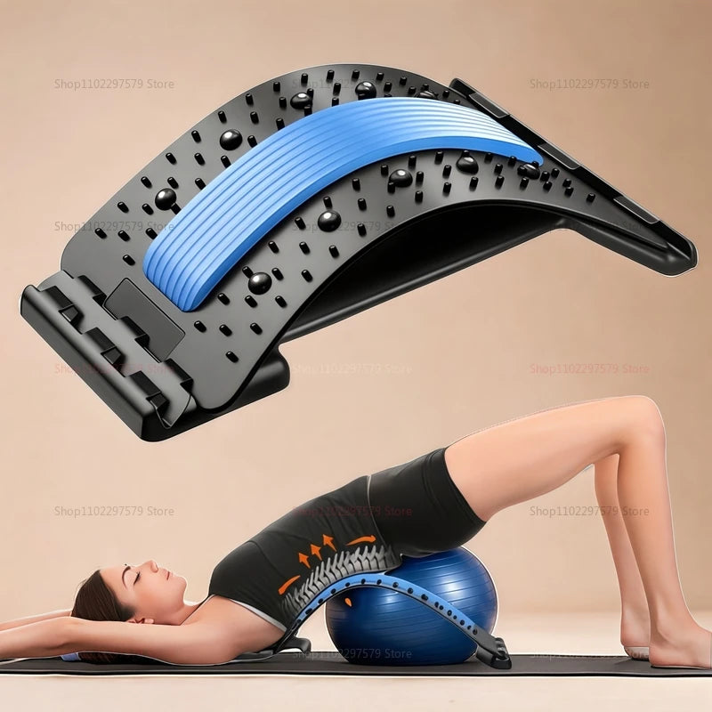 Lumbar Back Stretcher Multi-Level Adjustable Massager Waist Neck Fitness Lumbar Cervical Spine Cervical Spine Support Massager My Store