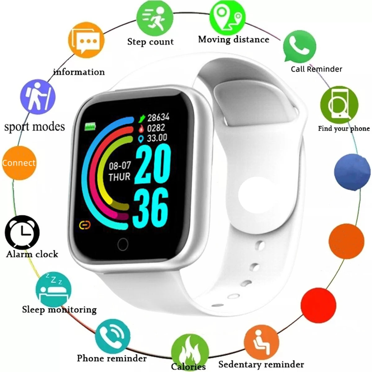 Smartwatch Men Women Wristwatches Smart Watch Message Fitness Monitor Bracelet Birthday Gift Electronic Clock For Android IOS My Store
