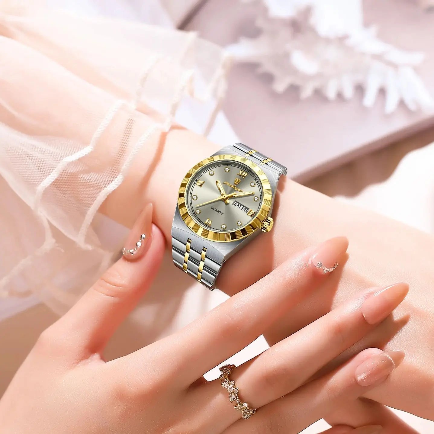 POEDAGAR Luxury Original Ladies Watch Luminous Waterproof Week Date Woman Wristwatch Stainless Steel Women Quartz Watches Female My Store