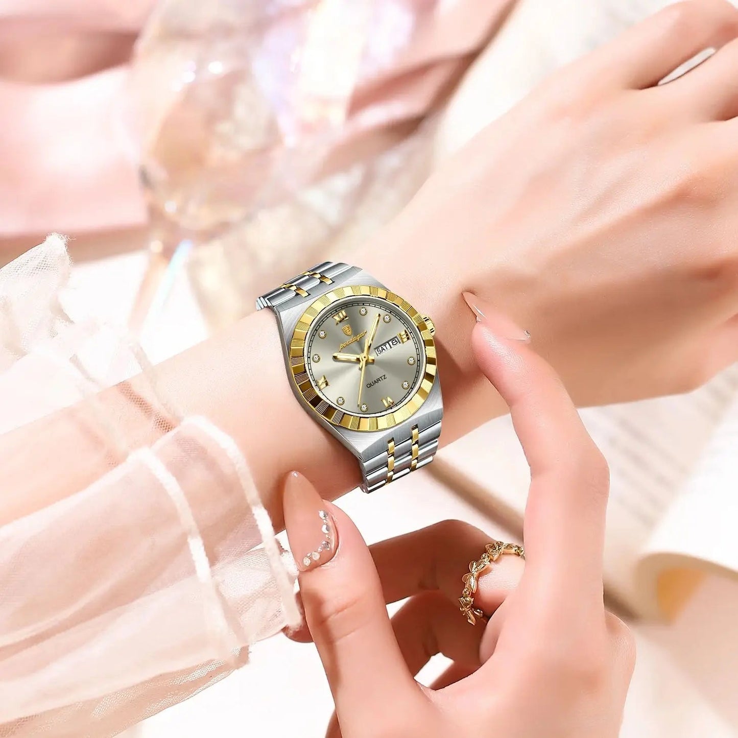 POEDAGAR Luxury Original Ladies Watch Luminous Waterproof Week Date Woman Wristwatch Stainless Steel Women Quartz Watches Female My Store