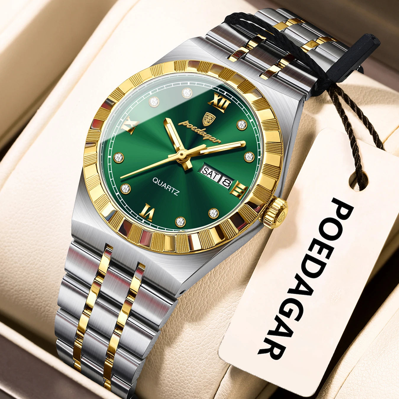 POEDAGAR Luxury Original Ladies Watch Luminous Waterproof Week Date Woman Wristwatch Stainless Steel Women Quartz Watches Female My Store