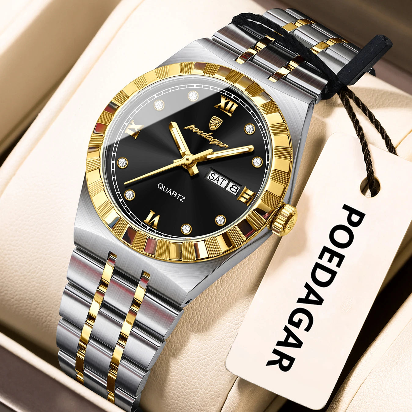 POEDAGAR Luxury Original Ladies Watch Luminous Waterproof Week Date Woman Wristwatch Stainless Steel Women Quartz Watches Female My Store