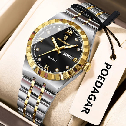 POEDAGAR Luxury Original Ladies Watch Luminous Waterproof Week Date Woman Wristwatch Stainless Steel Women Quartz Watches Female My Store