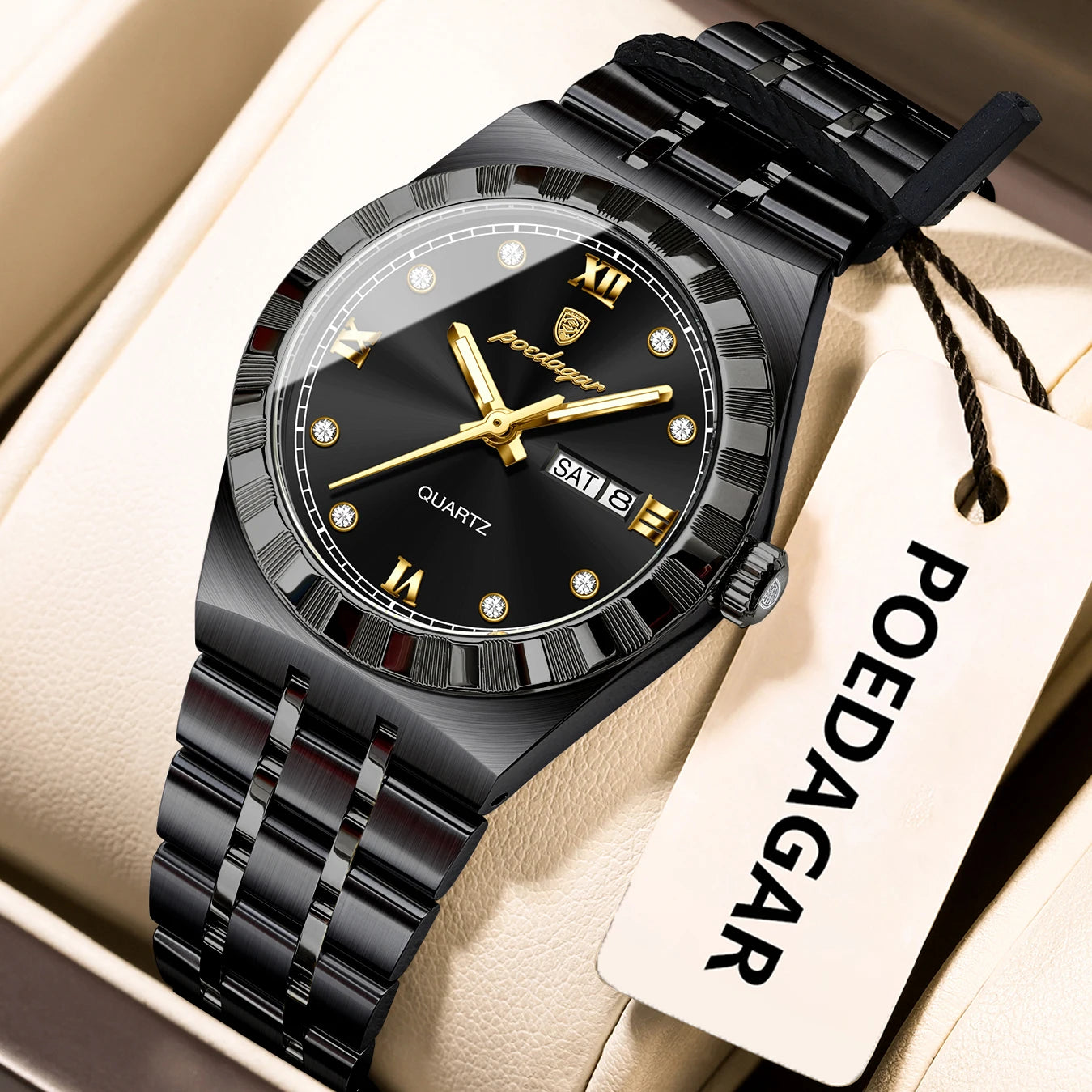 POEDAGAR Luxury Original Ladies Watch Luminous Waterproof Week Date Woman Wristwatch Stainless Steel Women Quartz Watches Female My Store
