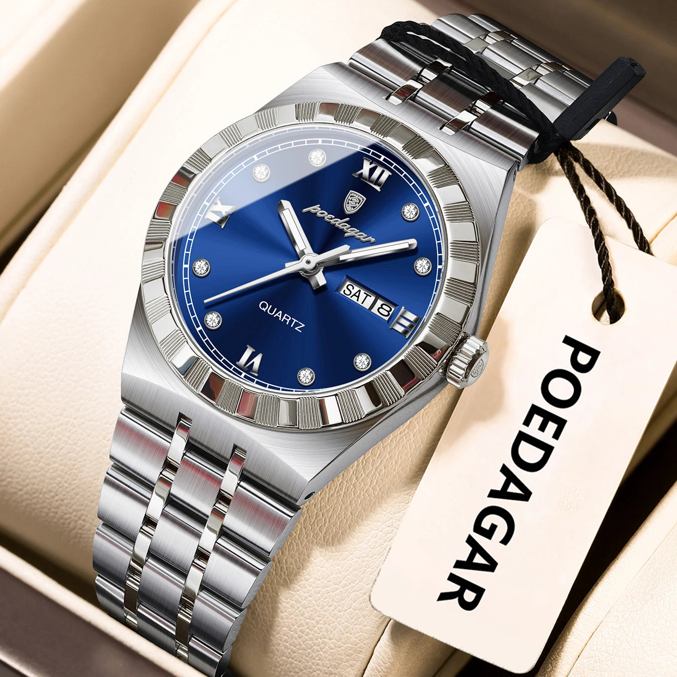 POEDAGAR Luxury Original Ladies Watch Luminous Waterproof Week Date Woman Wristwatch Stainless Steel Women Quartz Watches Female My Store
