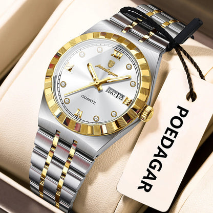 POEDAGAR Luxury Original Ladies Watch Luminous Waterproof Week Date Woman Wristwatch Stainless Steel Women Quartz Watches Female My Store