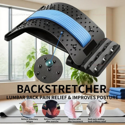 Lumbar Back Stretcher Multi-Level Adjustable Massager Waist Neck Fitness Lumbar Cervical Spine Cervical Spine Support Massager My Store