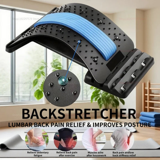 Lumbar Back Stretcher Multi-Level Adjustable Massager Waist Neck Fitness Lumbar Cervical Spine Cervical Spine Support Massager My Store