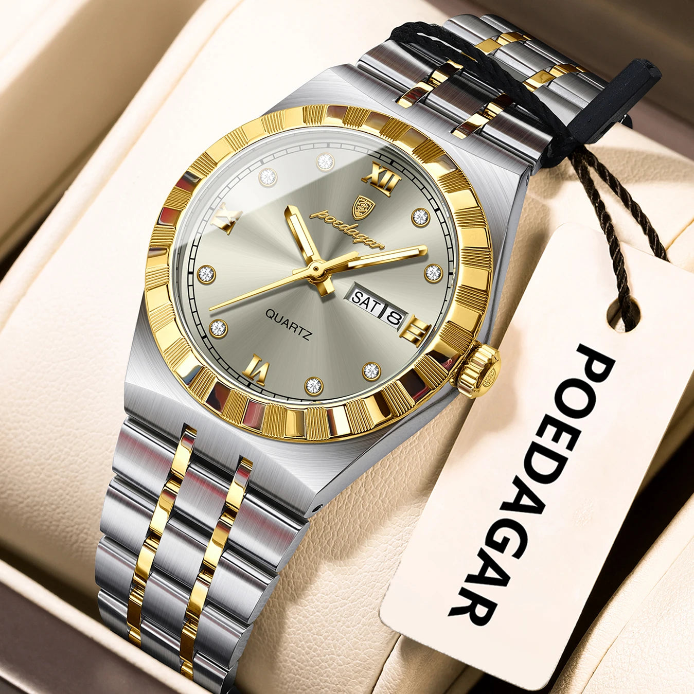 POEDAGAR Luxury Original Ladies Watch Luminous Waterproof Week Date Woman Wristwatch Stainless Steel Women Quartz Watches Female My Store