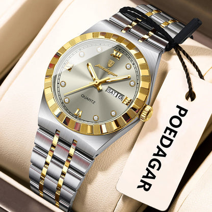 POEDAGAR Luxury Original Ladies Watch Luminous Waterproof Week Date Woman Wristwatch Stainless Steel Women Quartz Watches Female My Store