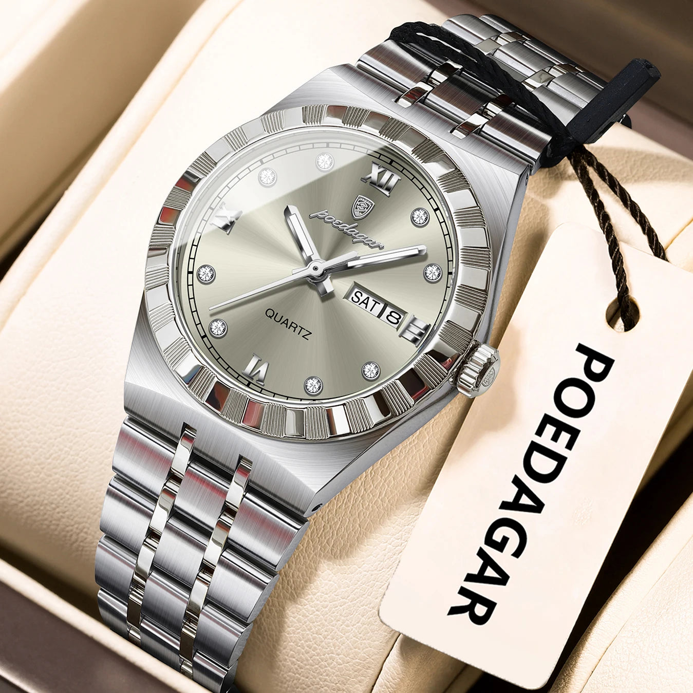 POEDAGAR Luxury Original Ladies Watch Luminous Waterproof Week Date Woman Wristwatch Stainless Steel Women Quartz Watches Female My Store