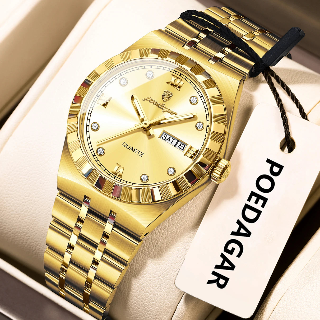 POEDAGAR Luxury Original Ladies Watch Luminous Waterproof Week Date Woman Wristwatch Stainless Steel Women Quartz Watches Female My Store