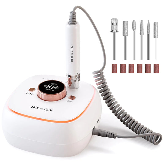 BOLASEN 40000RPM Professional Brushless Nail Drill 7800mAh Rechargeable Cordless Electric Nail File Fast Removal Nail Drill for Acrylic Gel Nail Auto Start-Stop Perfect Discover the most used items